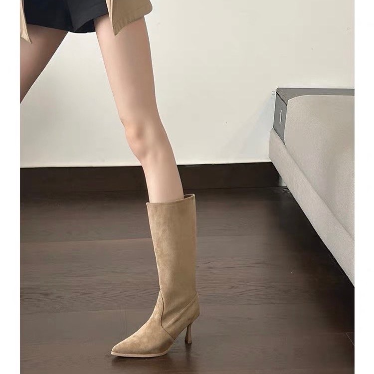 Cow Suede Mid-calf Modern Boot - Women Bags On Sale review and price